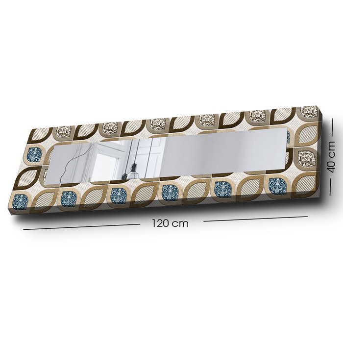 Wallity Espejo Decorativo 40x120 cm, Ref. 40120YMA-30, con Espejo de Cristal 20x100 cm y Marco de Madera